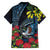 New Zealand Tui Bird Family Matching Off The Shoulder Long Sleeve Dress and Hawaiian Shirt Maori Koru Mix Pohutukawa