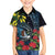 New Zealand Tui Bird Family Matching Off The Shoulder Long Sleeve Dress and Hawaiian Shirt Maori Koru Mix Pohutukawa
