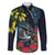 New Zealand Tui Bird Family Matching Off Shoulder Maxi Dress and Hawaiian Shirt Maori Koru Mix Pohutukawa