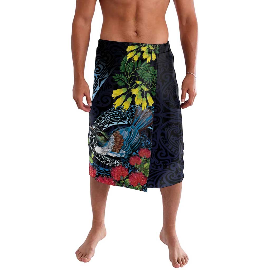 New Zealand Tui Bird Lavalava Maori Koru Mix Pohutukawa