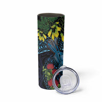 New Zealand Tui Bird Skinny Tumbler Maori Koru Mix Pohutukawa DT04 - Polynesian Pride
