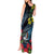 New Zealand Tui Bird Tank Maxi Dress Maori Koru Mix Pohutukawa