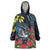 New Zealand Tui Bird Wearable Blanket Hoodie Maori Koru Mix Pohutukawa