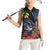 New Zealand Tui Bird Women Sleeveless Polo Shirt Maori Koru Mix Pohutukawa