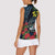New Zealand Tui Bird Women Sleeveless Polo Shirt Maori Koru Mix Pohutukawa