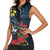 New Zealand Tui Bird Women Sleeveless Polo Shirt Maori Koru Mix Pohutukawa