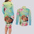 Personalised Hawaii Father's Day Couples Matching Long Sleeve Bodycon Dress and Long Sleeve Button Shirt Happy Father And Child