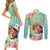 Personalised Hawaii Father's Day Couples Matching Short Sleeve Bodycon Dress and Long Sleeve Button Shirt Happy Father And Child