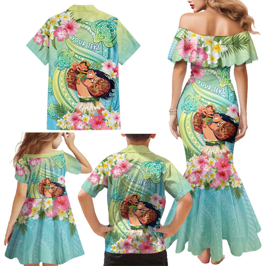 Personalised Hawaii Father's Day Family Matching Mermaid Dress and Hawaiian Shirt Happy Father And Child DT04 - Polynesian Pride