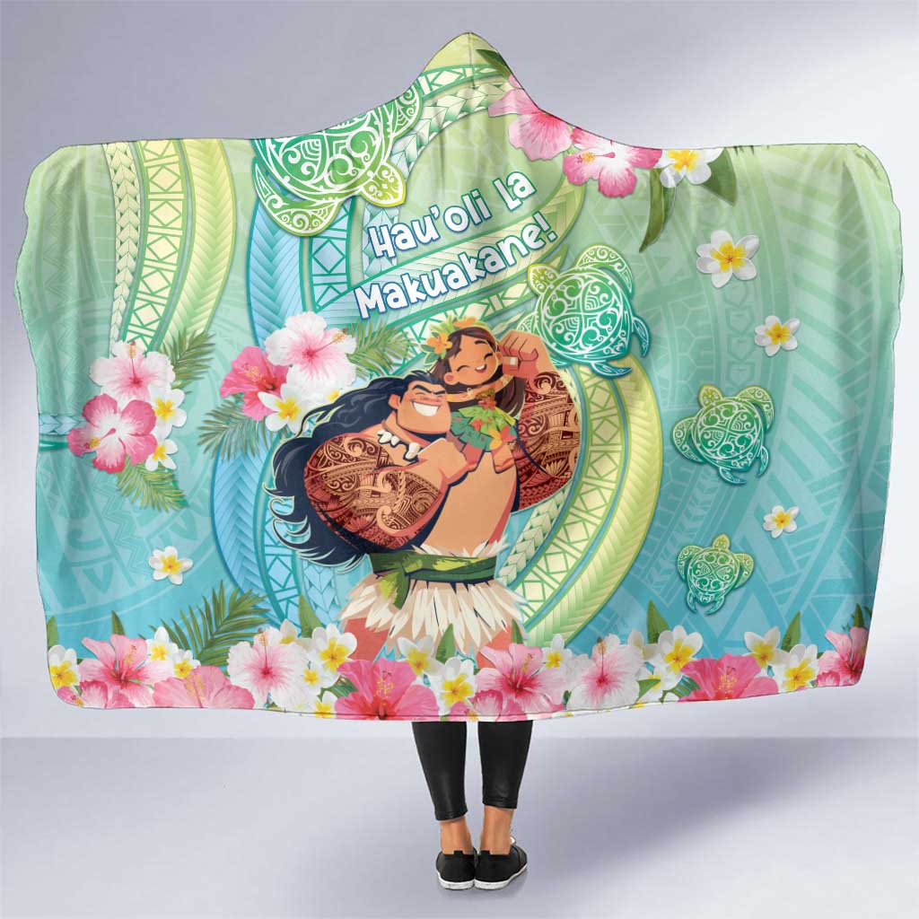 Hawaii Father's Day Hooded Blanket Happy Father And Child