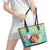 Hawaii Father's Day Leather Tote Bag Happy Father And Child