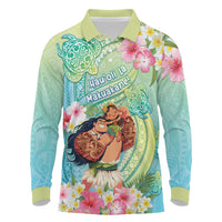 Personalised Hawaii Father's Day Long Sleeve Polo Shirt Happy Father And Child