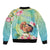 Personalised Hawaii Father's Day Sleeve Zip Bomber Jacket Happy Father And Child