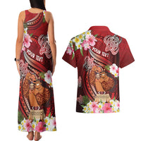 Personalised New Zealand Father's Day Couples Matching Tank Maxi Dress and Hawaiian Shirt Happy Father And Child DT04 - Polynesian Pride