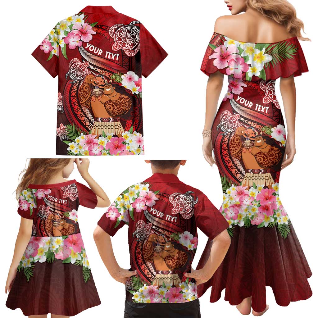 Personalised New Zealand Father's Day Family Matching Mermaid Dress and Hawaiian Shirt Happy Father And Child DT04 - Polynesian Pride