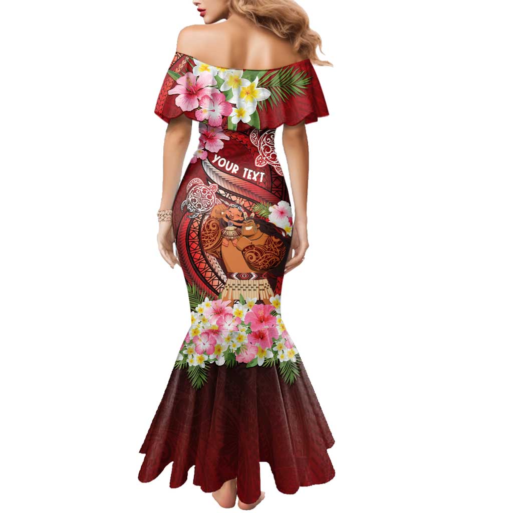 Personalised New Zealand Father's Day Family Matching Mermaid Dress and Hawaiian Shirt Happy Father And Child DT04 - Polynesian Pride