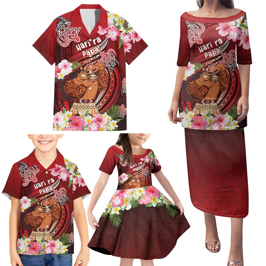 Personalised New Zealand Father's Day Family Matching Puletasi and Hawaiian Shirt Happy Father And Child DT04 - Polynesian Pride