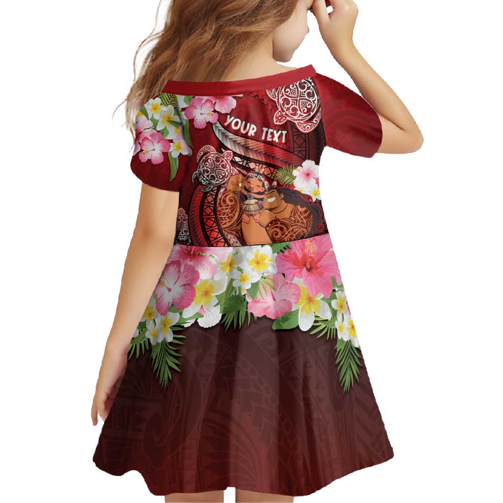 Personalised New Zealand Father's Day Family Matching Short Sleeve Bodycon Dress and Hawaiian Shirt Happy Father And Child DT04 - Polynesian Pride