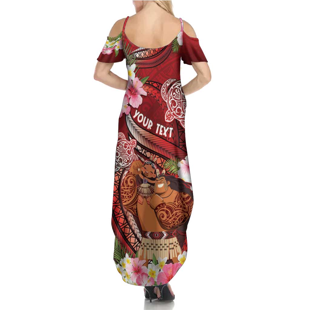 Personalised New Zealand Father's Day Family Matching Summer Maxi Dress and Hawaiian Shirt Happy Father And Child DT04 - Polynesian Pride