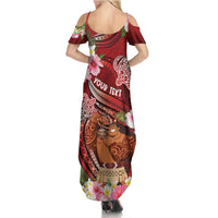 Personalised New Zealand Father's Day Family Matching Summer Maxi Dress and Hawaiian Shirt Happy Father And Child DT04 - Polynesian Pride