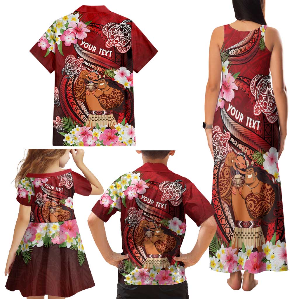 Personalised New Zealand Father's Day Family Matching Tank Maxi Dress and Hawaiian Shirt Happy Father And Child DT04 - Polynesian Pride