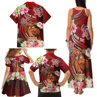 Personalised New Zealand Father's Day Family Matching Tank Maxi Dress and Hawaiian Shirt Happy Father And Child DT04 - Polynesian Pride