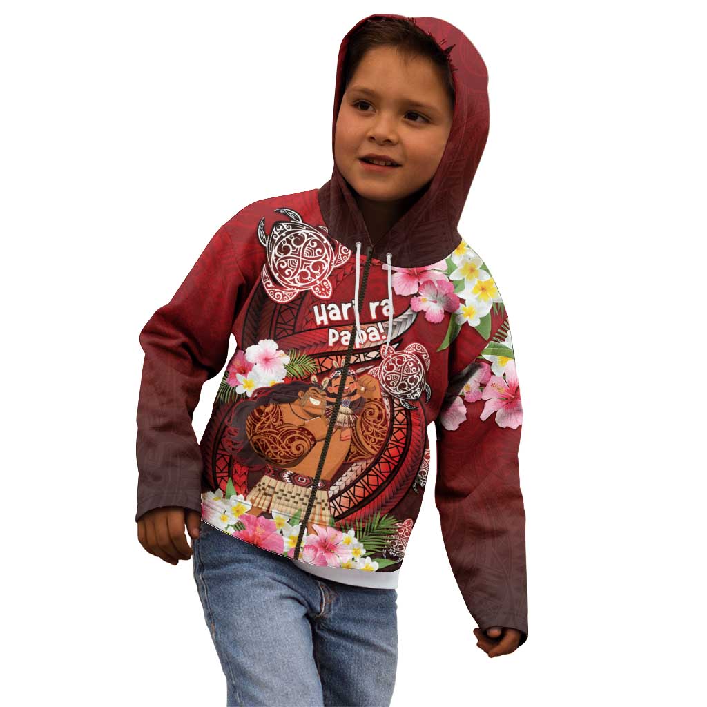 Personalised New Zealand Father's Day Kid Hoodie Happy Father And Child