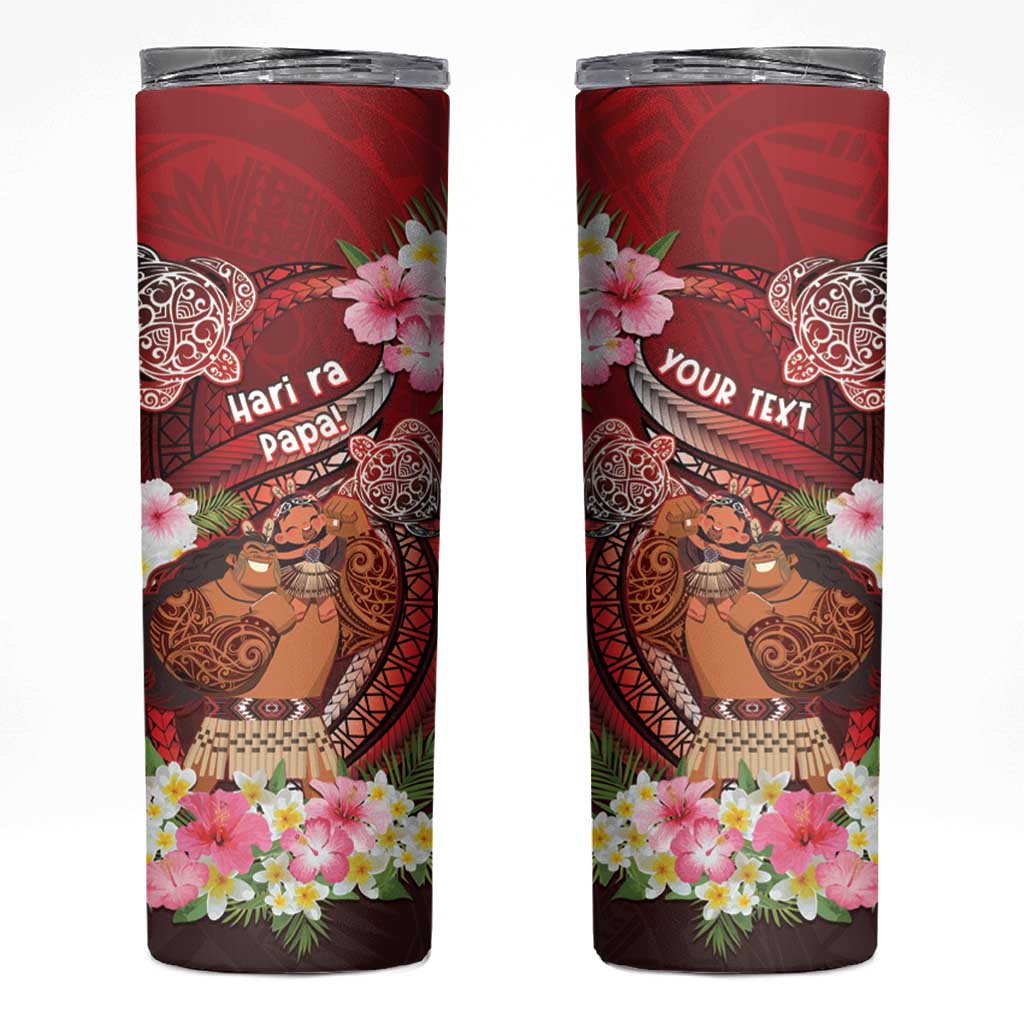 Personalised New Zealand Father's Day Skinny Tumbler Happy Father And Child DT04 Red - Polynesian Pride