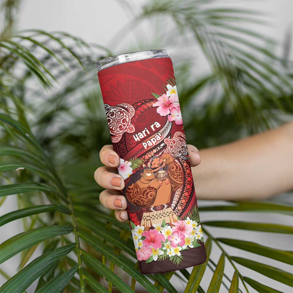 Personalised New Zealand Father's Day Skinny Tumbler Happy Father And Child DT04 - Polynesian Pride