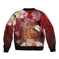 Personalised New Zealand Father's Day Sleeve Zip Bomber Jacket Happy Father And Child