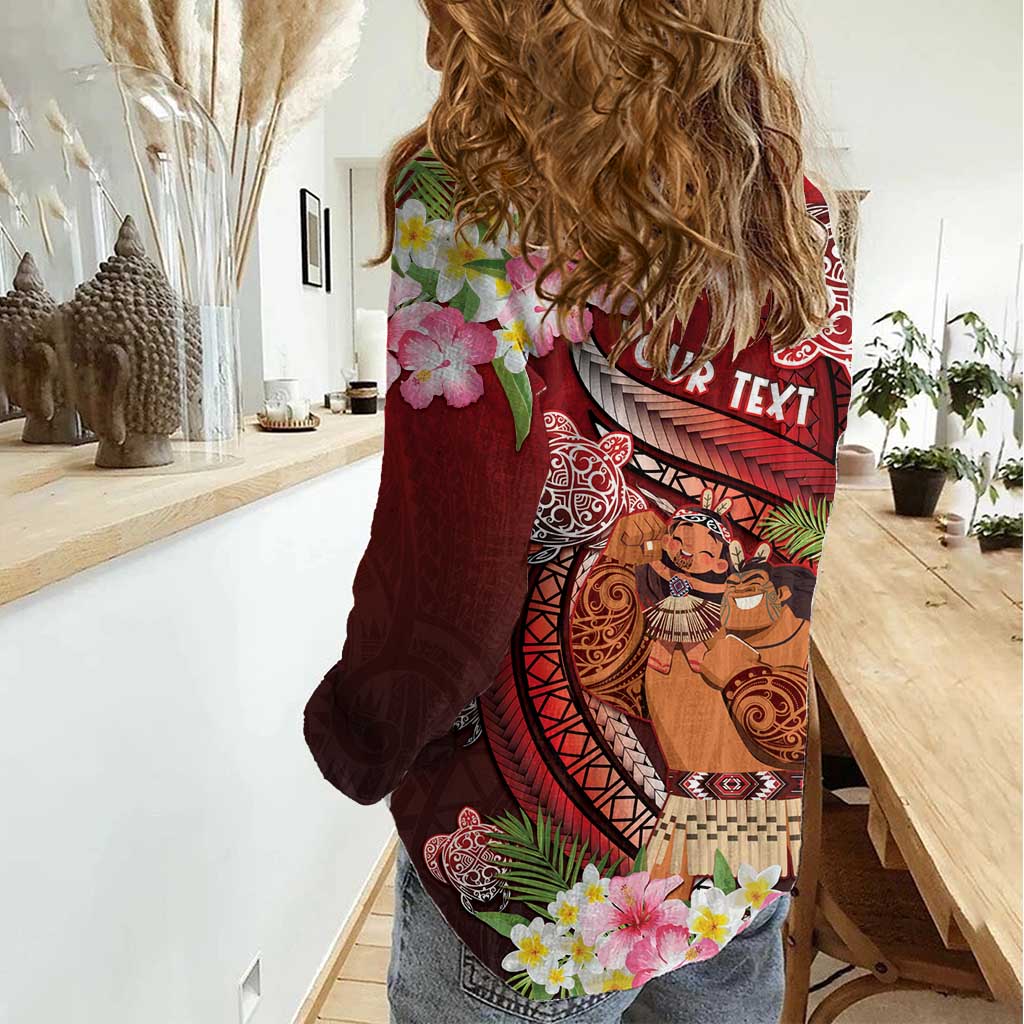 Personalised New Zealand Father's Day Women Casual Shirt Happy Father And Child DT04 - Polynesian Pride