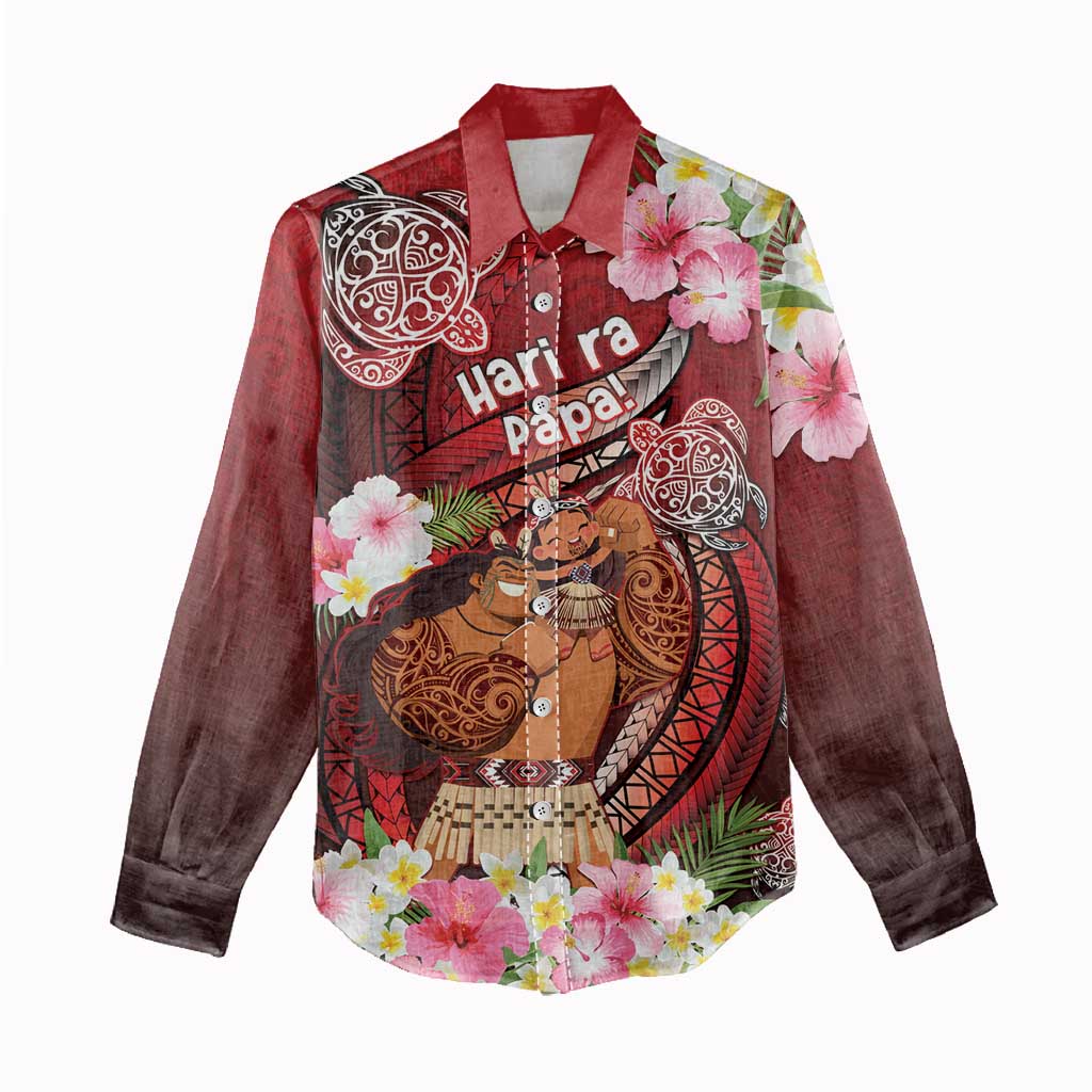Personalised New Zealand Father's Day Women Casual Shirt Happy Father And Child DT04 - Polynesian Pride