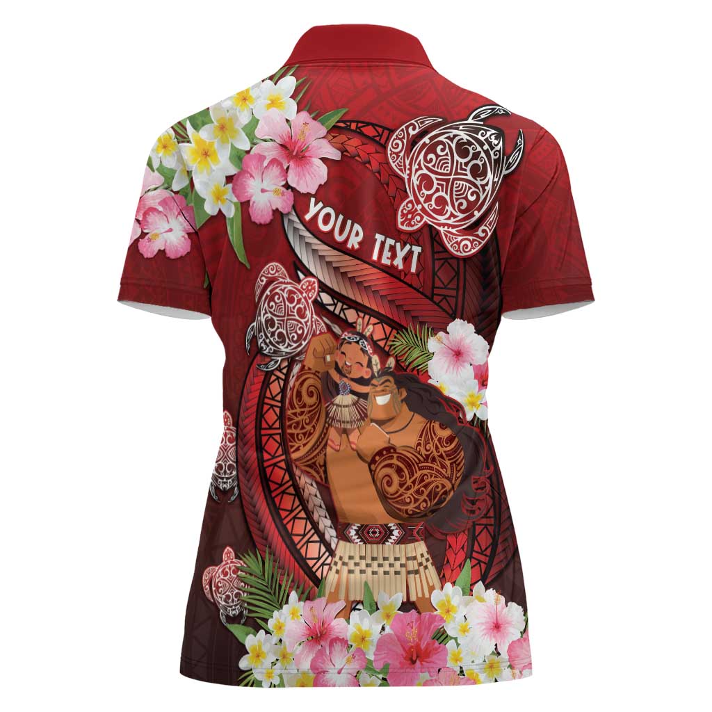 Personalised New Zealand Father's Day Women Polo Shirt Happy Father And Child DT04 - Polynesian Pride