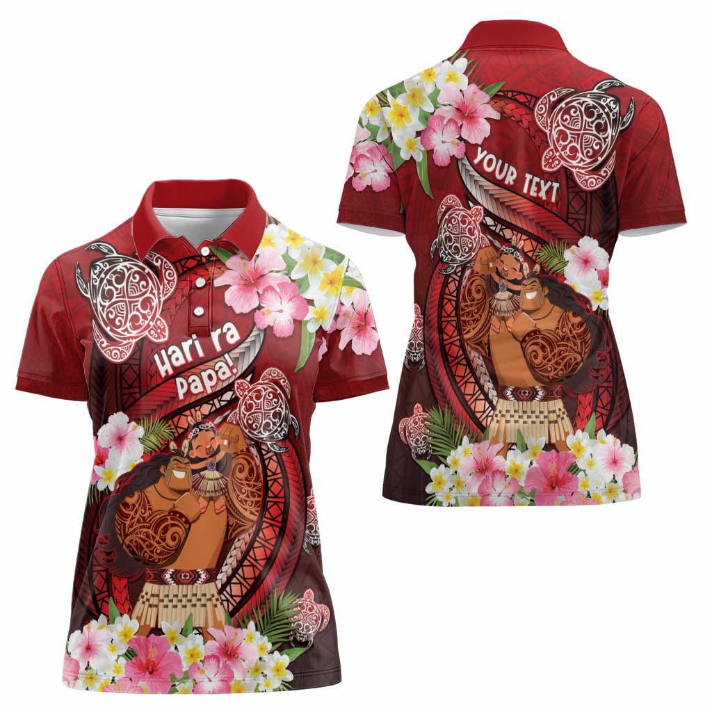 Personalised New Zealand Father's Day Women Polo Shirt Happy Father And Child DT04 - Polynesian Pride