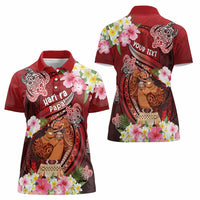 Personalised New Zealand Father's Day Women Polo Shirt Happy Father And Child DT04 - Polynesian Pride