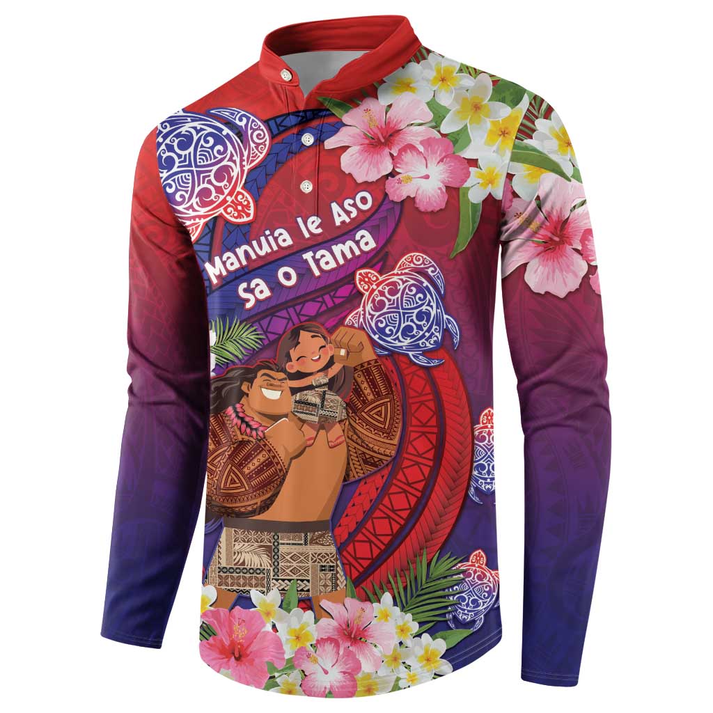 Personalised Samoa Father's Day Button Sweatshirt Happy Father And Child