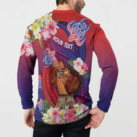 Personalised Samoa Father's Day Button Sweatshirt Happy Father And Child