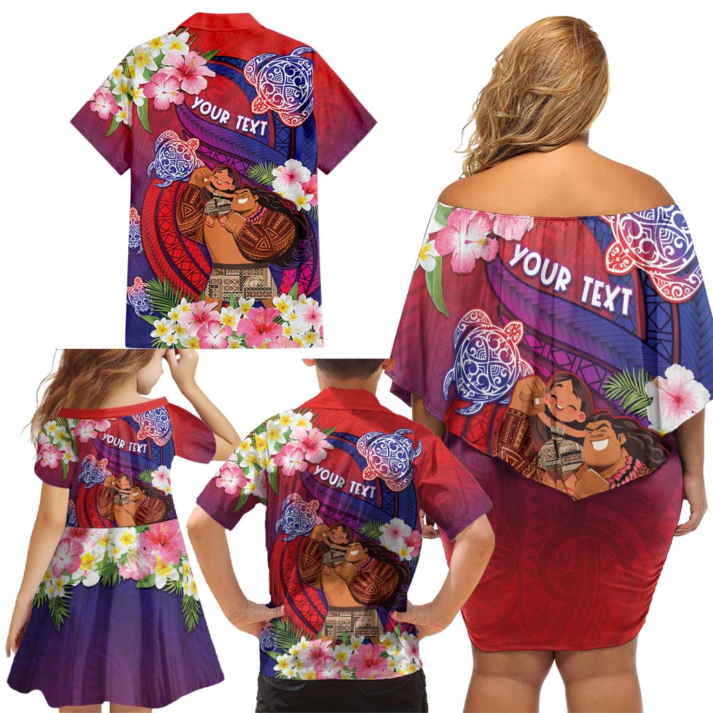 Personalised Samoa Father's Day Family Matching Off Shoulder Short Dress and Hawaiian Shirt Happy Father And Child DT04 - Polynesian Pride