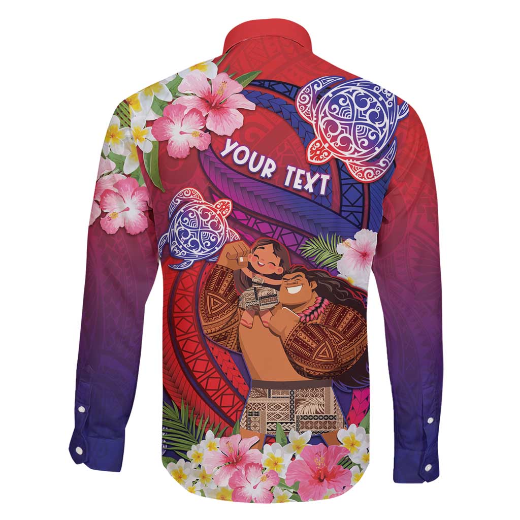 Personalised Samoa Father's Day Family Matching Short Sleeve Bodycon Dress and Hawaiian Shirt Happy Father And Child DT04 - Polynesian Pride