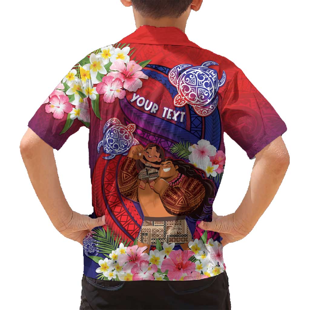 Personalised Samoa Father's Day Family Matching Summer Maxi Dress and Hawaiian Shirt Happy Father And Child
