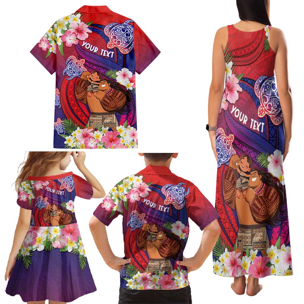 Personalised Samoa Father's Day Family Matching Tank Maxi Dress and Hawaiian Shirt Happy Father And Child DT04 - Polynesian Pride