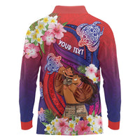 Personalised Samoa Father's Day Long Sleeve Polo Shirt Happy Father And Child