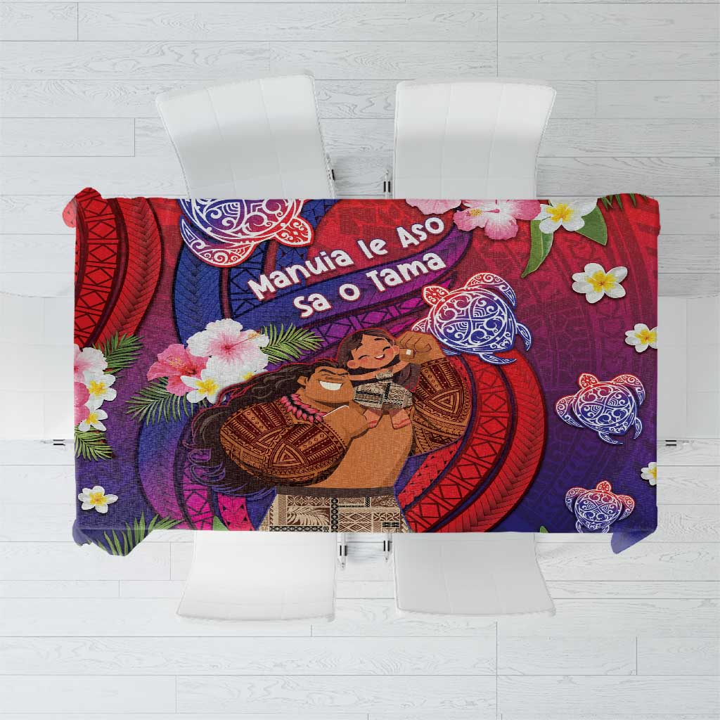 Samoa Father's Day Tablecloth Happy Father And Child