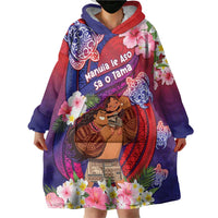 Personalised Samoa Father's Day Wearable Blanket Hoodie Happy Father And Child