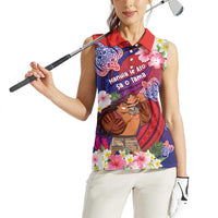 Personalised Samoa Father's Day Women Sleeveless Polo Shirt Happy Father And Child