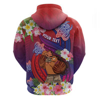 Personalised Samoa Father's Day Zip Hoodie Happy Father And Child