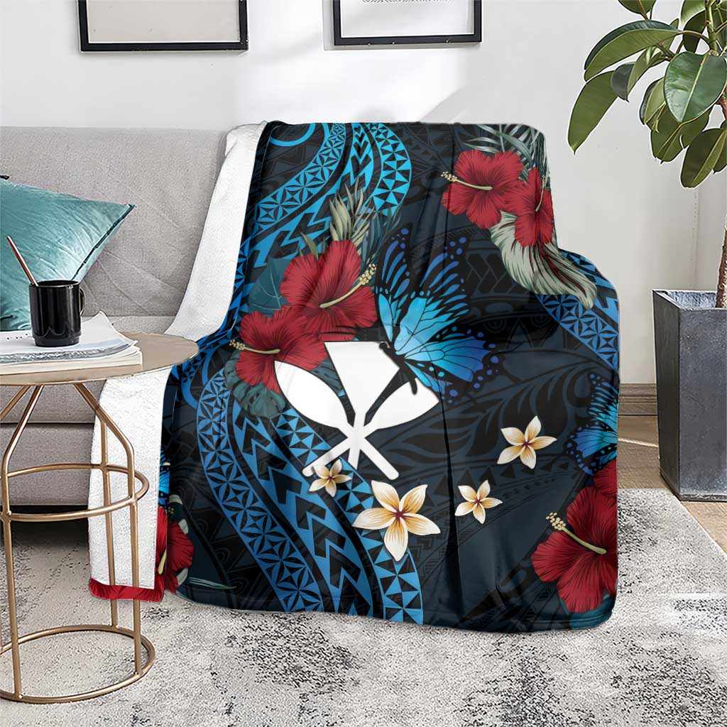 Hawaii Butterfly Blanket Kanaka Maoli Mix Hibiscus