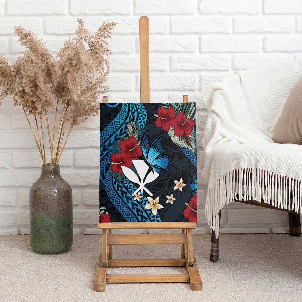 Hawaii Butterfly Canvas Wall Art Kanaka Maoli Mix Hibiscus