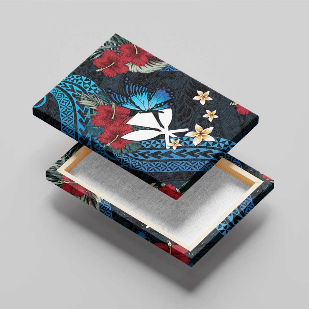 Hawaii Butterfly Canvas Wall Art Kanaka Maoli Mix Hibiscus