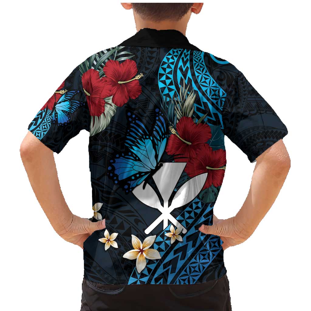 Hawaii Butterfly Family Matching Mermaid Dress and Hawaiian Shirt Kanaka Maoli Mix Hibiscus DT04 - Polynesian Pride